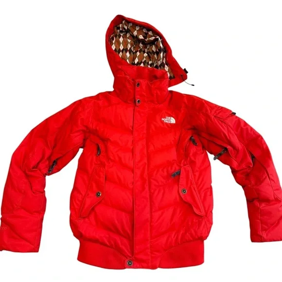 Vintage The North Face Gotham Jacket Women’s XS Red Puffer Argyle Y2K Snow Bunny - Picture 2 of 9